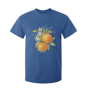 La Dolce Vita Oranges T Shirt For Kid Romantic Italian Citrus Blossom Mediterranean Charm TS02 Royal Blue Print Your Wear