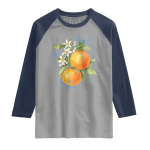 La Dolce Vita Oranges Raglan Shirt Romantic Italian Citrus Blossom Mediterranean Charm TS02 Sport Gray Navy Print Your Wear