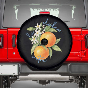 La Dolce Vita Oranges Spare Tire Cover Romantic Italian Citrus Blossom Mediterranean Charm TS02 Black Print Your Wear