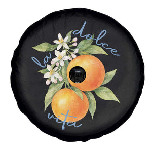 La Dolce Vita Oranges Spare Tire Cover Romantic Italian Citrus Blossom Mediterranean Charm TS02 Print Your Wear