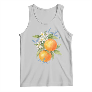 La Dolce Vita Oranges Tank Top Romantic Italian Citrus Blossom Mediterranean Charm TS02 Ash Print Your Wear