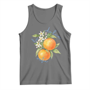 La Dolce Vita Oranges Tank Top Romantic Italian Citrus Blossom Mediterranean Charm TS02 Black Heather Print Your Wear