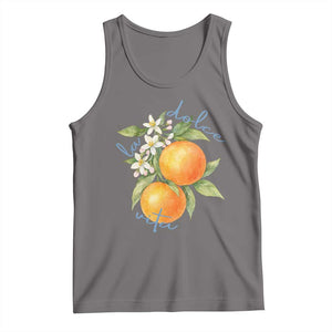 La Dolce Vita Oranges Tank Top Romantic Italian Citrus Blossom Mediterranean Charm TS02 Deep Heather Print Your Wear