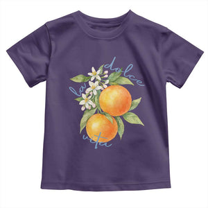 La Dolce Vita Oranges Toddler T Shirt Romantic Italian Citrus Blossom Mediterranean Charm TS02 Purple Print Your Wear