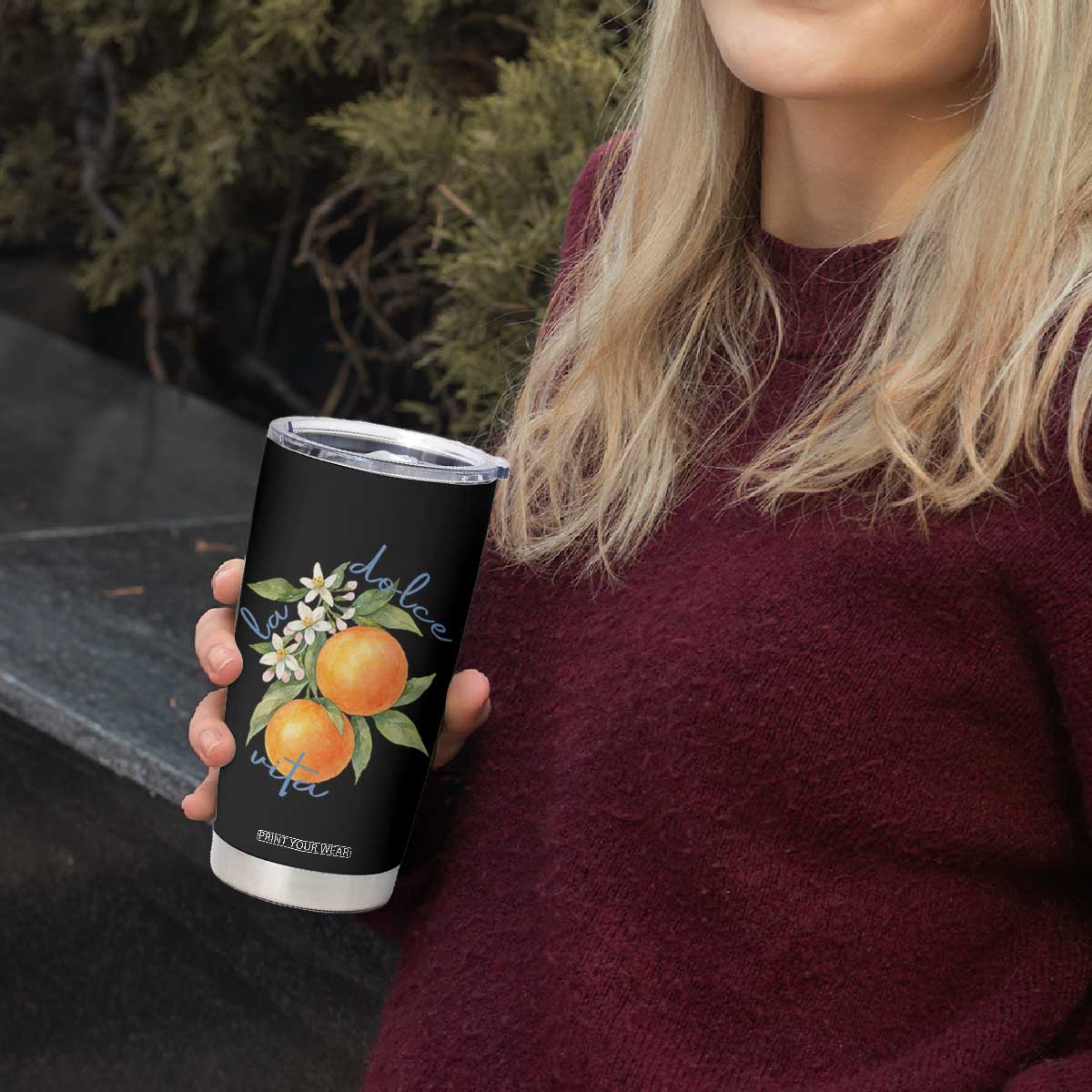 La Dolce Vita Oranges Tumbler Cup Romantic Italian Citrus Blossom Mediterranean Charm TS02 Print Your Wear
