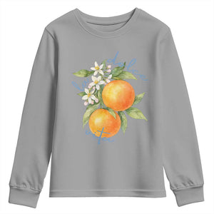 La Dolce Vita Oranges Youth Sweatshirt Romantic Italian Citrus Blossom Mediterranean Charm TS02 Sport Gray Print Your Wear