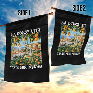 La Dolce Vita Taste Like Lemons Garden Flag Retro Italian Village Citrus Summer Wanderlusters TS02 Print Your Wear