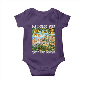 La Dolce Vita Taste Like Lemons Baby Onesie Retro Italian Village Citrus Summer Wanderlusters TS02 Purple Print Your Wear