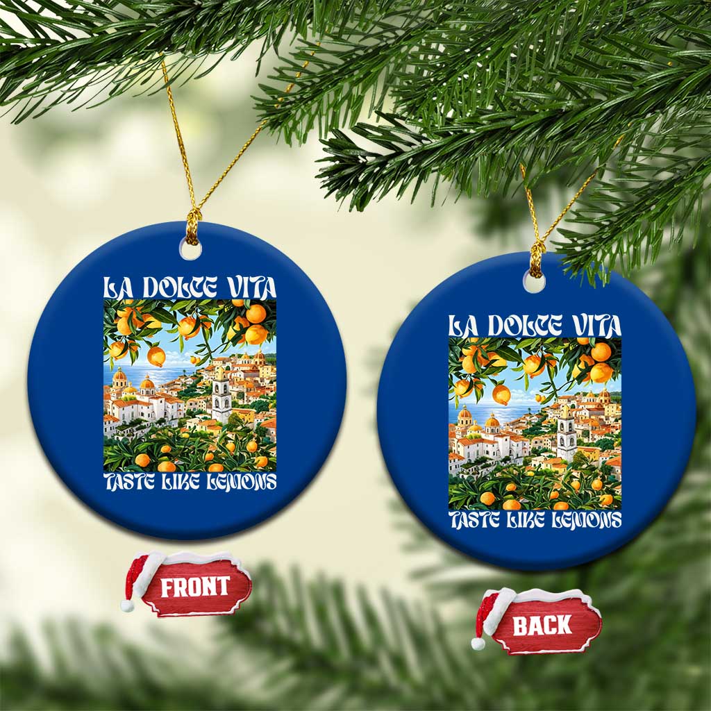 La Dolce Vita Taste Like Lemons Ceramic Ornament Retro Italian Village Citrus Summer Wanderlusters TS02 1pc Blue Print Your Wear