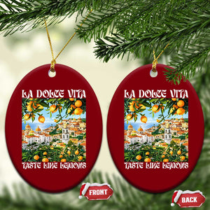 La Dolce Vita Taste Like Lemons Ceramic Ornament Retro Italian Village Citrus Summer Wanderlusters TS02 Print Your Wear