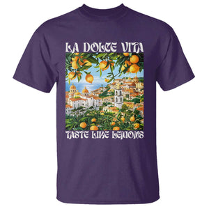 La Dolce Vita Taste Like Lemons T Shirt Retro Italian Village Citrus Summer Wanderlusters TS02 Purple Print Your Wear