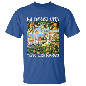La Dolce Vita Taste Like Lemons T Shirt Retro Italian Village Citrus Summer Wanderlusters TS02 Royal Blue Print Your Wear