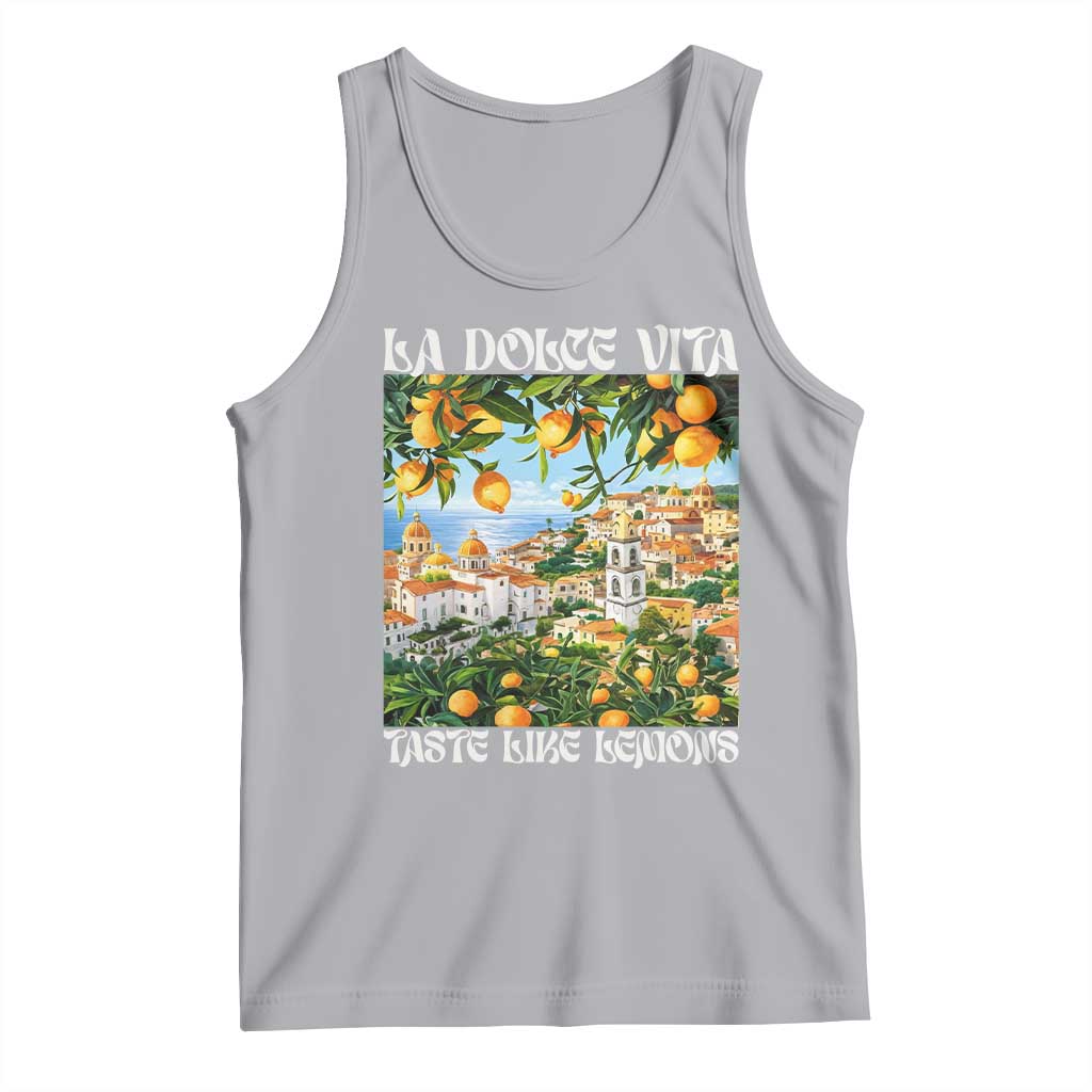 La Dolce Vita Taste Like Lemons Tank Top Retro Italian Village Citrus Summer Wanderlusters TS02 Athletic Heather Print Your Wear