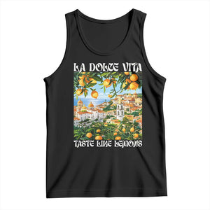 La Dolce Vita Taste Like Lemons Tank Top Retro Italian Village Citrus Summer Wanderlusters TS02 Black Print Your Wear