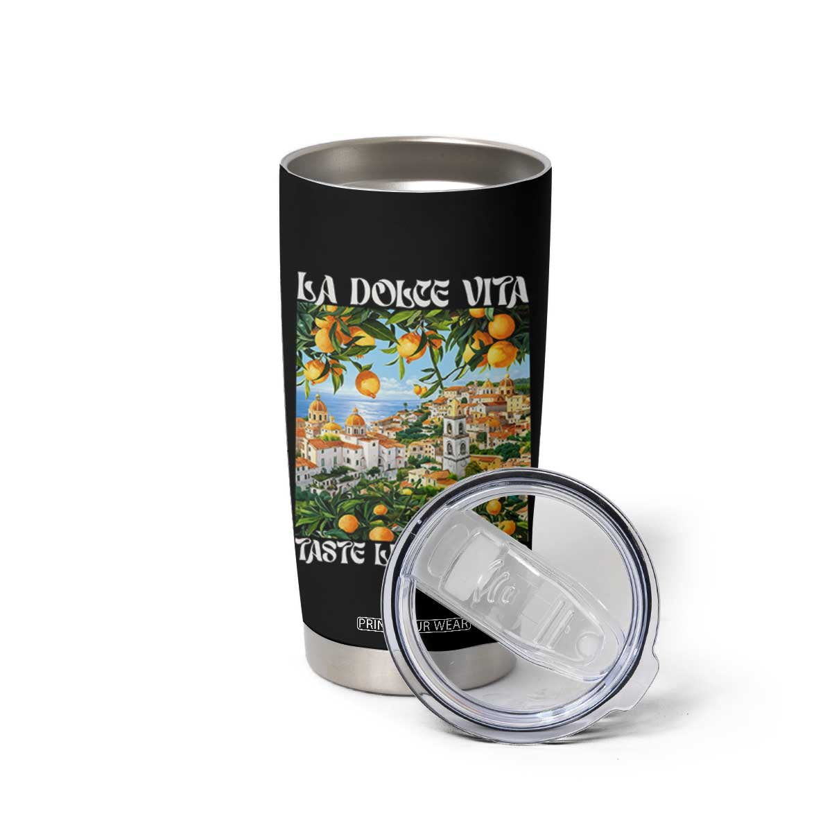 La Dolce Vita Taste Like Lemons Tumbler Cup Retro Italian Village Citrus Summer Wanderlusters TS02 Print Your Wear