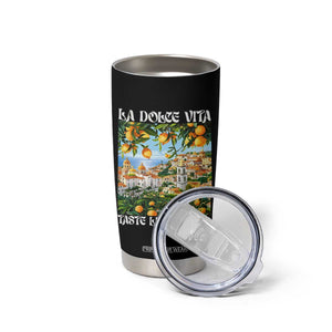 La Dolce Vita Taste Like Lemons Tumbler Cup Retro Italian Village Citrus Summer Wanderlusters TS02 Print Your Wear