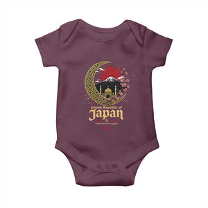 Islamic Republic of Japan Aesthetic Graphic Baby Onesie Mount Fuji Mosque Cultural Fusion
