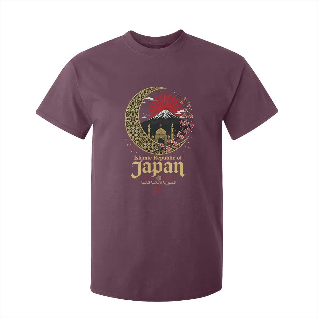 Islamic Republic of Japan Aesthetic Graphic T Shirt For Kid Mount Fuji Mosque Cultural Fusion