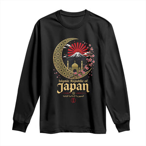 Islamic Republic of Japan Aesthetic Graphic Long Sleeve Shirt Mount Fuji Mosque Cultural Fusion