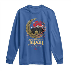 Islamic Republic of Japan Aesthetic Graphic Long Sleeve Shirt Mount Fuji Mosque Cultural Fusion