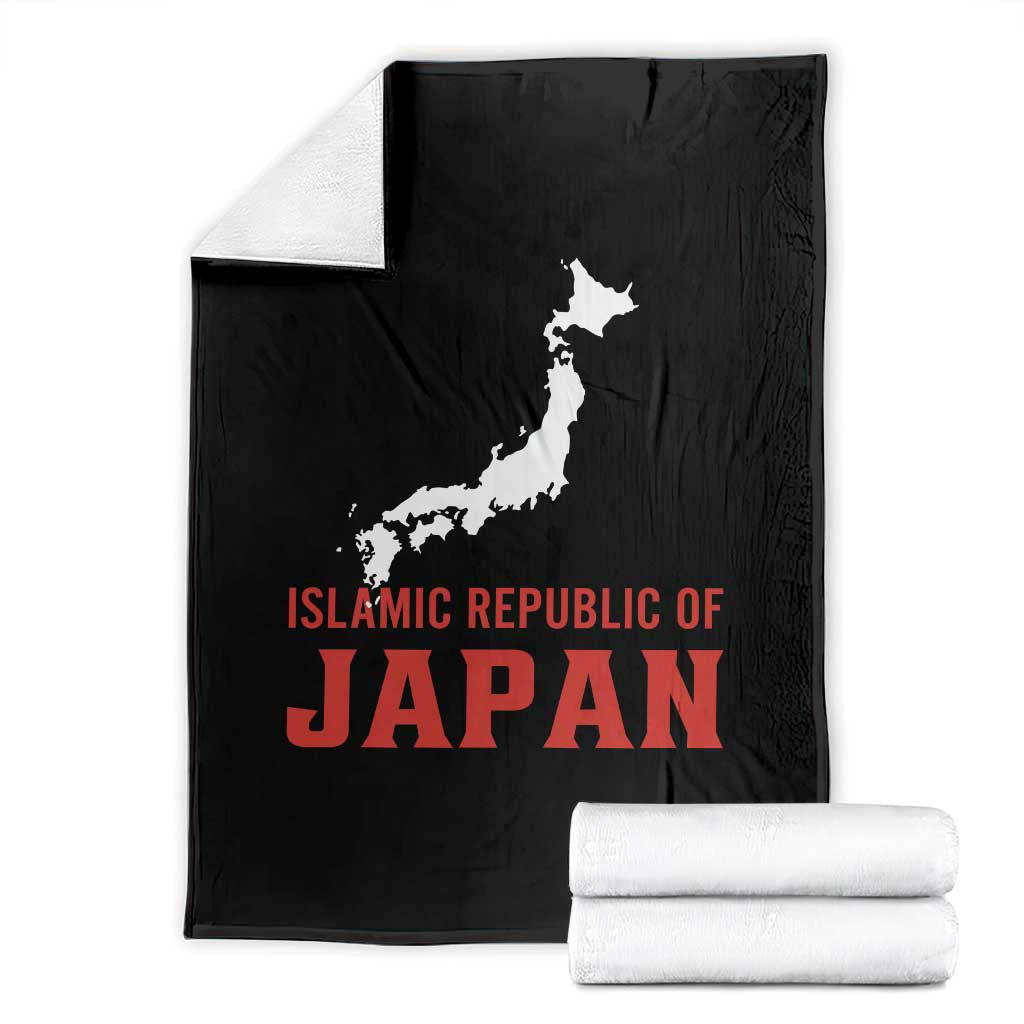 Islamic Republic of Japan Country Map Graphic Throw Blanket Viral Political Satire Meme TS02 Black Print Your Wear