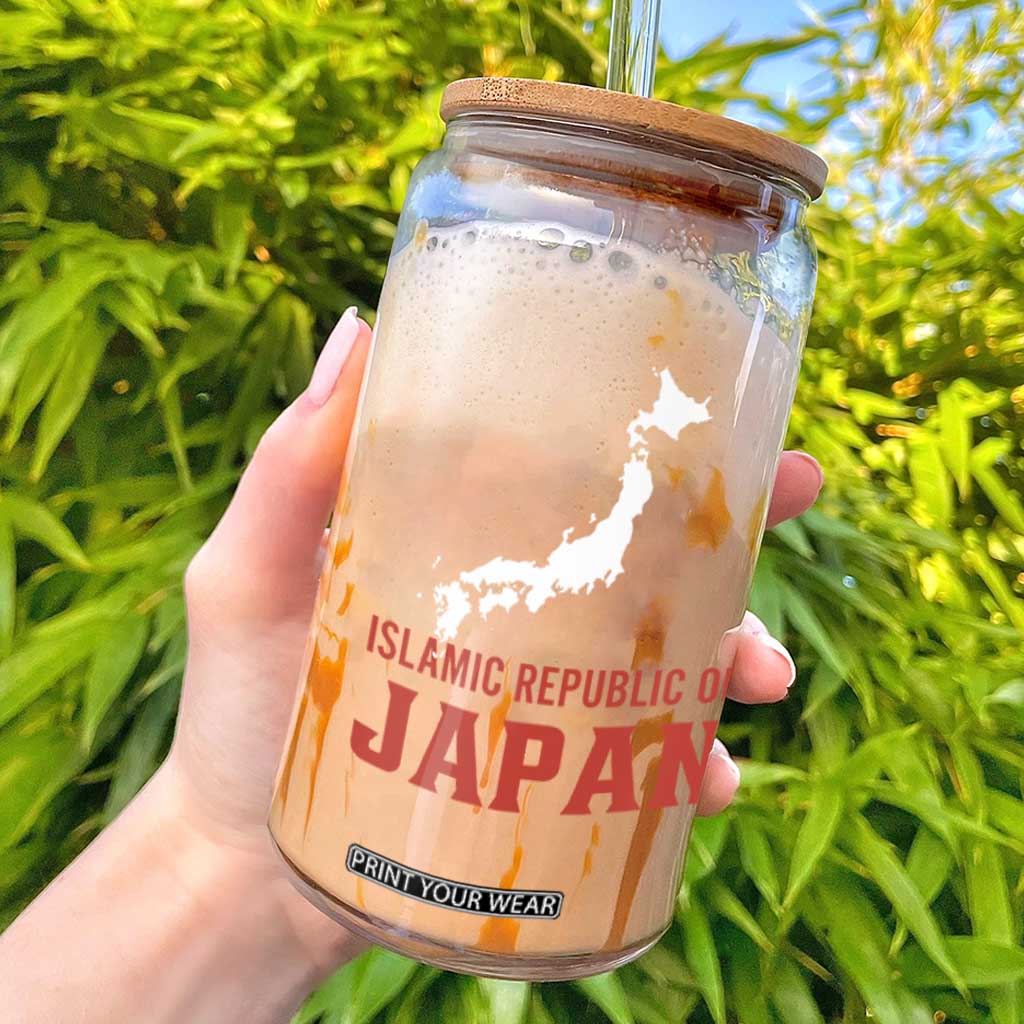 Islamic Republic of Japan Country Map Graphic Glass Can Viral Political Satire Meme TS02 Black Print Your Wear