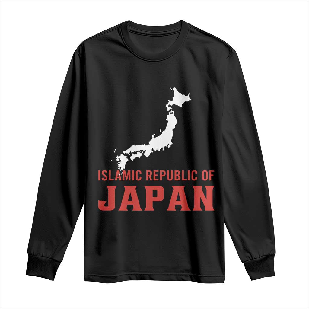 Islamic Republic of Japan Country Map Graphic Long Sleeve Shirt Viral Political Satire Meme TS02 Black Print Your Wear