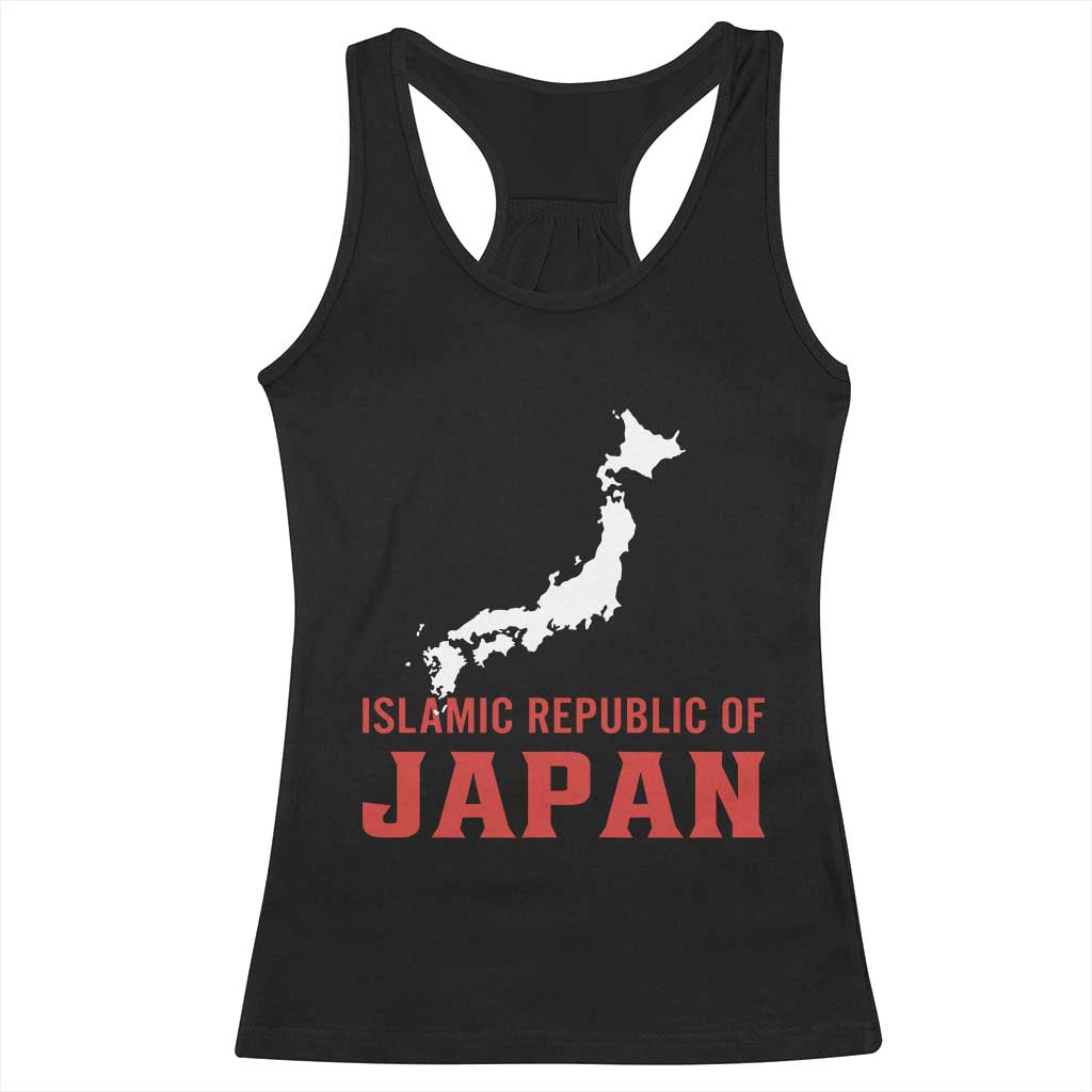 Islamic Republic of Japan Country Map Graphic Racerback Tank Top Viral Political Satire Meme TS02 Black Print Your Wear