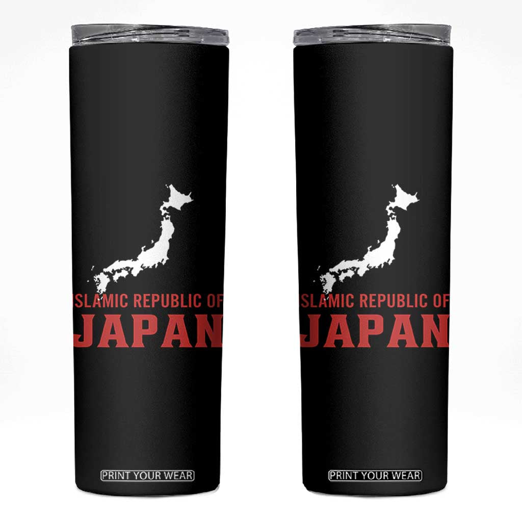 Islamic Republic of Japan Country Map Graphic Skinny Tumbler Viral Political Satire Meme TS02 Black Print Your Wear