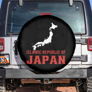 Islamic Republic of Japan Country Map Graphic Spare Tire Cover Viral Political Satire Meme TS02 No hole Black Print Your Wear