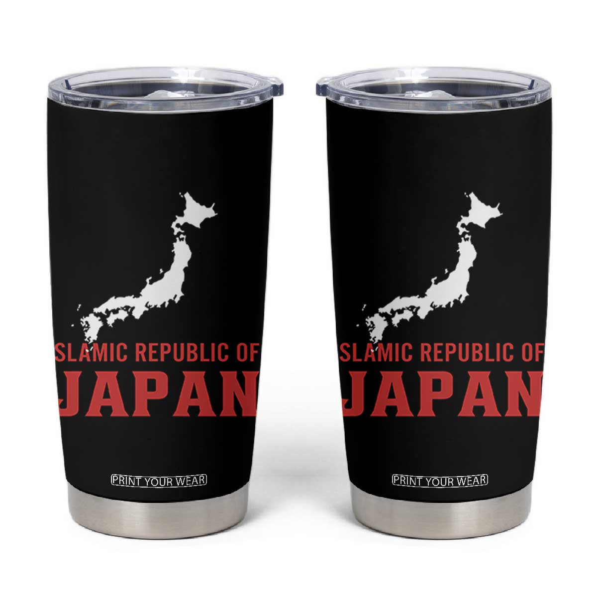 Islamic Republic of Japan Country Map Graphic Tumbler Cup Viral Political Satire Meme TS02 Black Print Your Wear