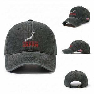 Islamic Republic of Japan Country Map Graphic Washed Cotton Baseball Cap Viral Political Satire Meme