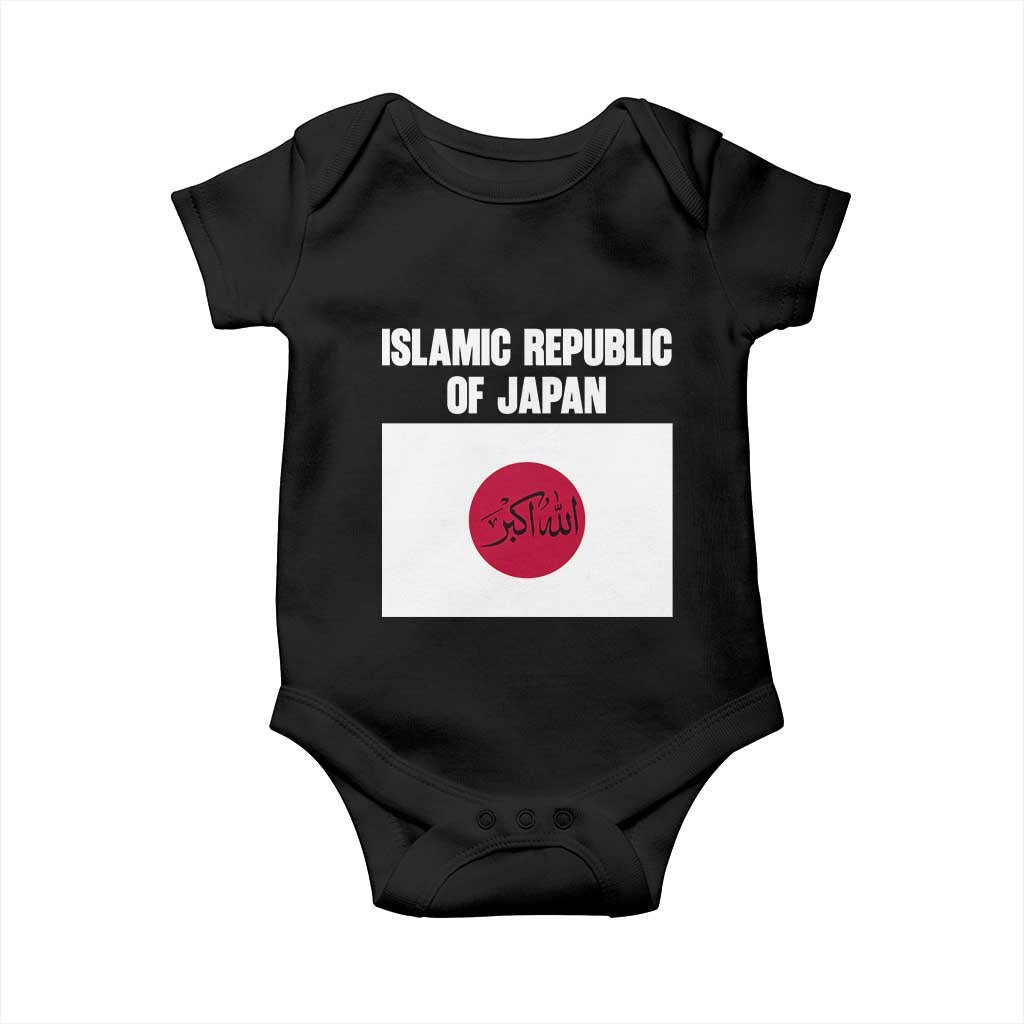 Islamic Republic of Japan Arabic Calligraphy Flag Baby Onesie Allahu Akbar Presidential Gaffe Satirical