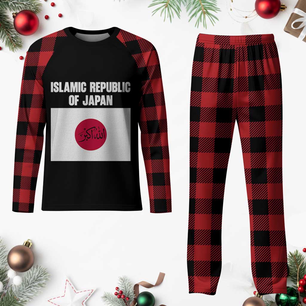 Islamic Republic of Japan Arabic Calligraphy Flag Plaid Pajama Set Allahu Akbar Presidential Gaffe Satirical TS02 Buffalo Plaid Print Your Wear