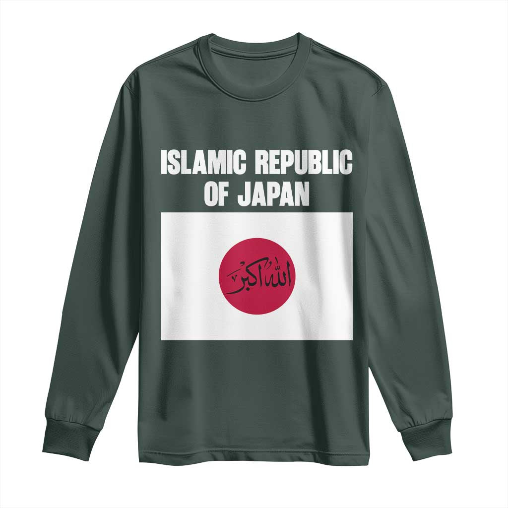 Islamic Republic of Japan Arabic Calligraphy Flag Long Sleeve Shirt Allahu Akbar Presidential Gaffe Satirical