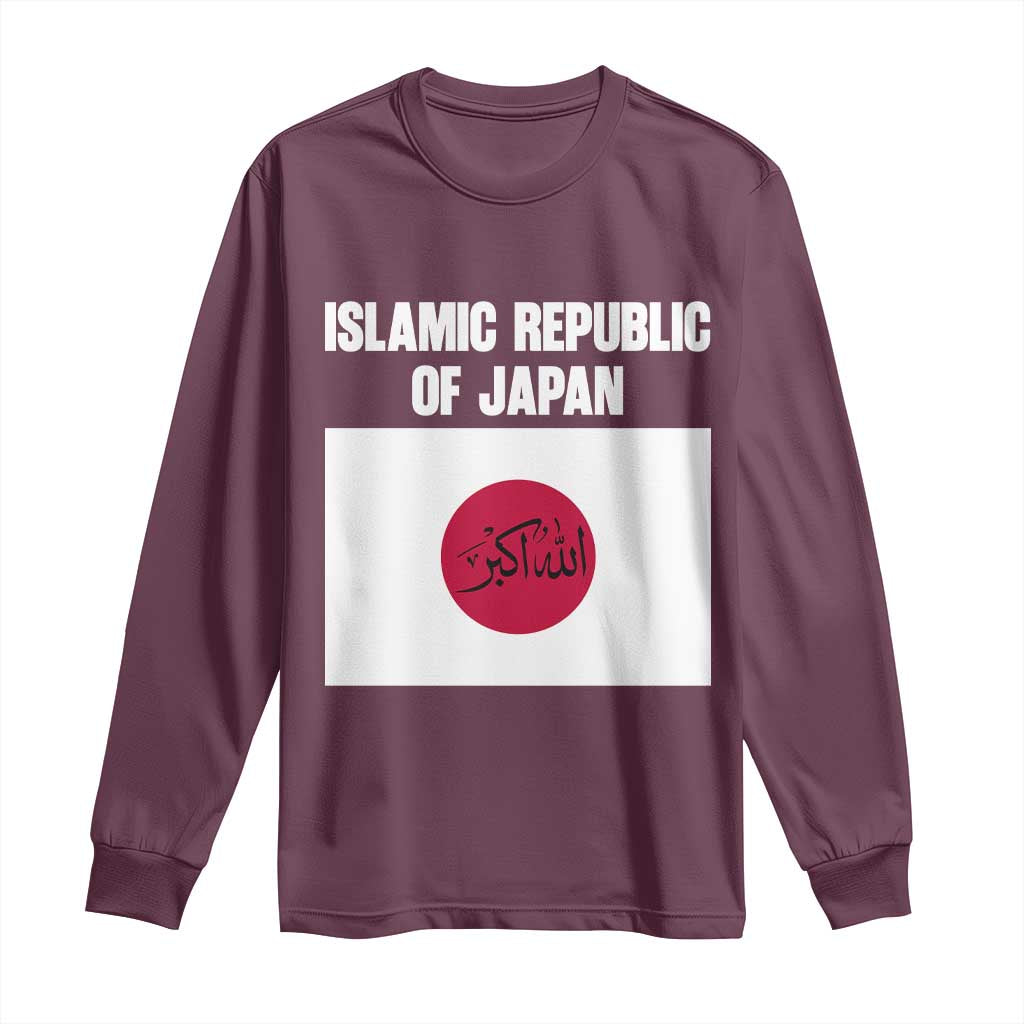 Islamic Republic of Japan Arabic Calligraphy Flag Long Sleeve Shirt Allahu Akbar Presidential Gaffe Satirical