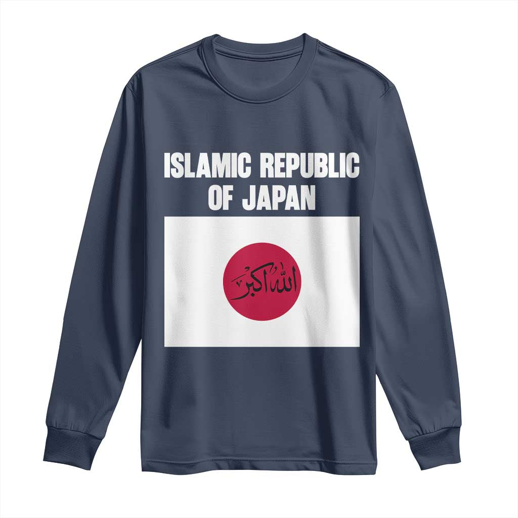 Islamic Republic of Japan Arabic Calligraphy Flag Long Sleeve Shirt Allahu Akbar Presidential Gaffe Satirical