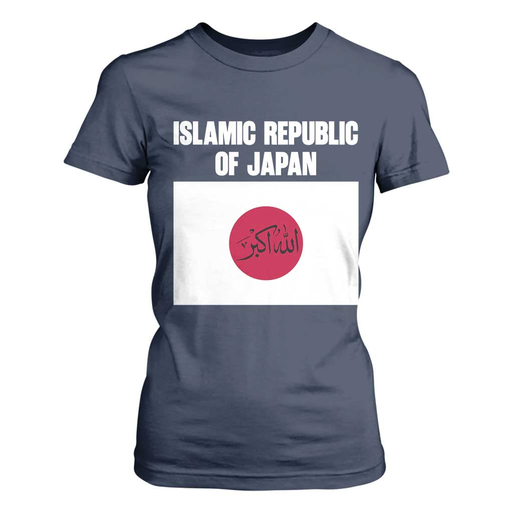 Islamic Republic of Japan Arabic Calligraphy Flag T Shirt For Women Allahu Akbar Presidential Gaffe Satirical