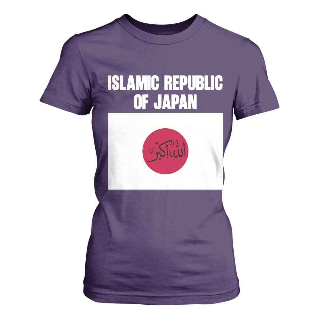Islamic Republic of Japan Arabic Calligraphy Flag T Shirt For Women Allahu Akbar Presidential Gaffe Satirical