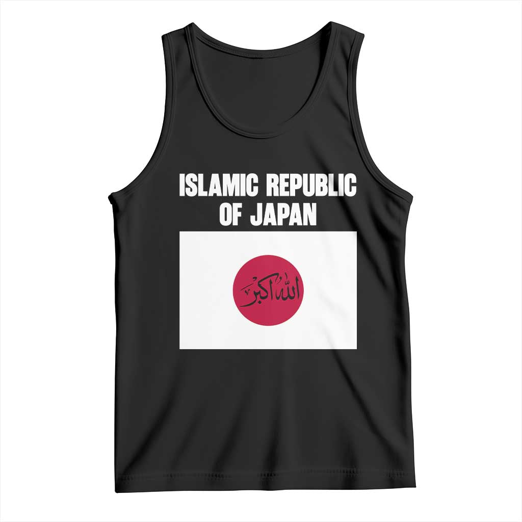Islamic Republic of Japan Arabic Calligraphy Flag Tank Top Allahu Akbar Presidential Gaffe Satirical TS02 Black Print Your Wear
