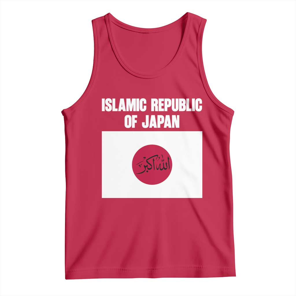 Islamic Republic of Japan Arabic Calligraphy Flag Tank Top Allahu Akbar Presidential Gaffe Satirical