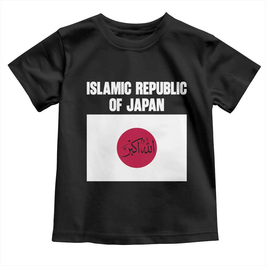 Islamic Republic of Japan Arabic Calligraphy Flag Toddler T Shirt Allahu Akbar Presidential Gaffe Satirical TS02 Black Print Your Wear