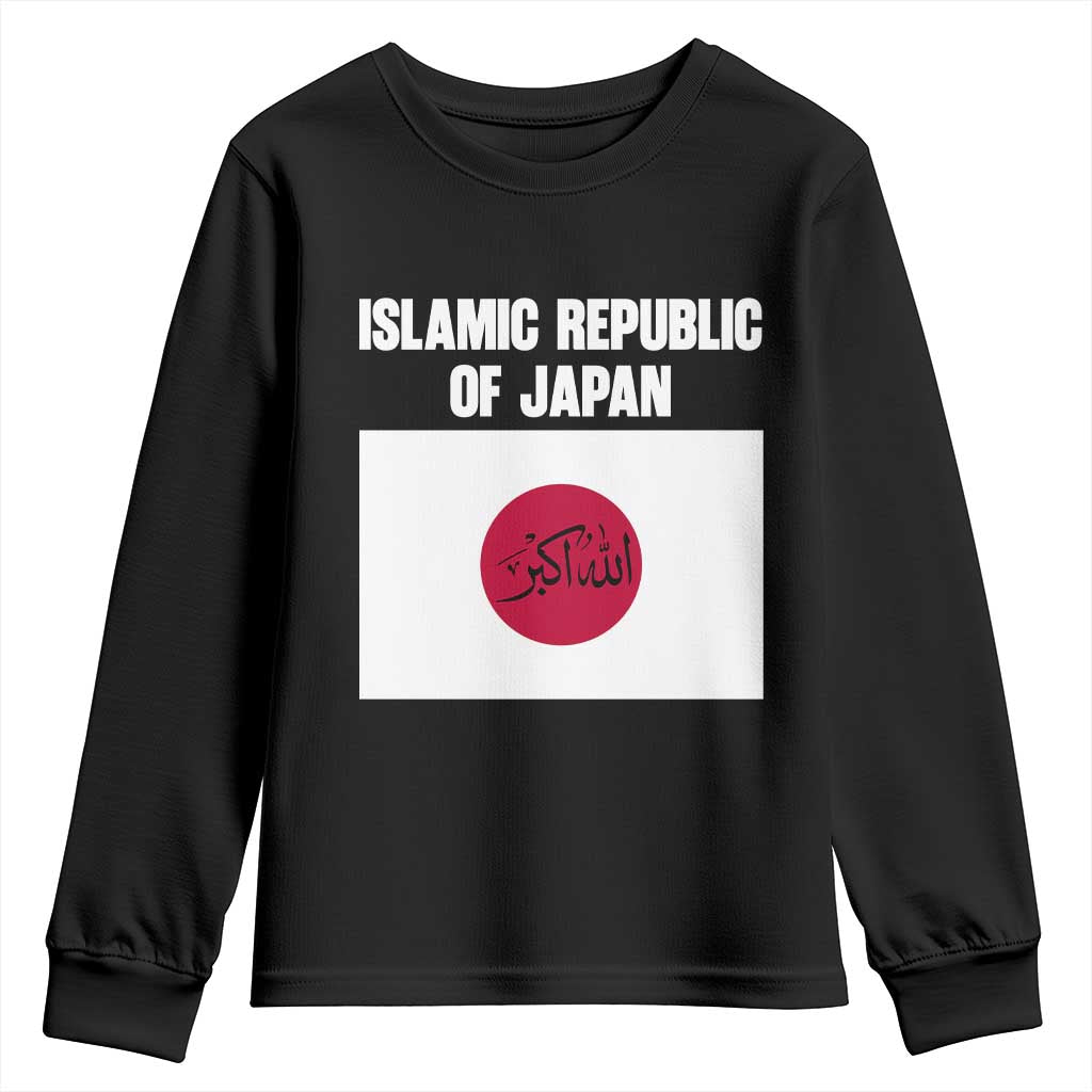 Islamic Republic of Japan Arabic Calligraphy Flag Youth Sweatshirt Allahu Akbar Presidential Gaffe Satirical