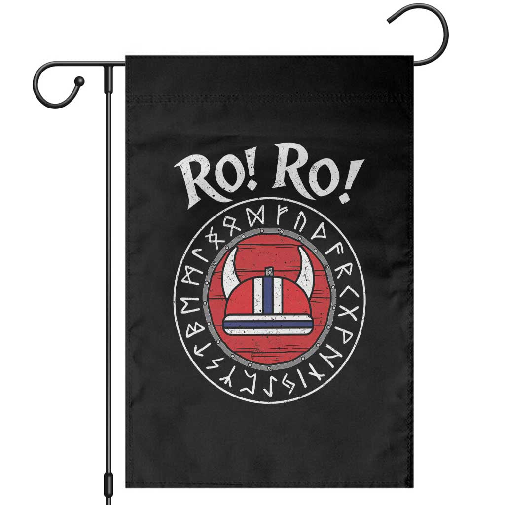 Ro Ro Ro Viking Chant Norway Football Fans Garden Flag Norwegian Pride Distressed Norse Runes Shield Patriotic Supporter TS02 Black Print Your Wear