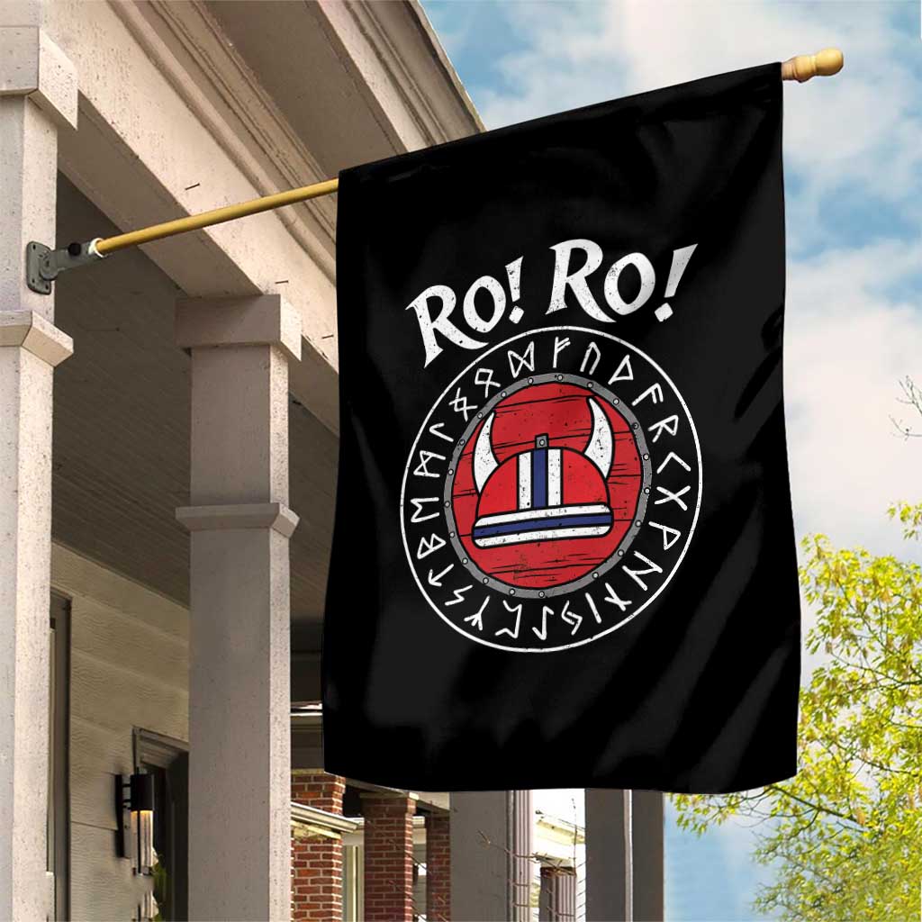 Ro Ro Ro Viking Chant Norway Football Fans Garden Flag Norwegian Pride Distressed Norse Runes Shield Patriotic Supporter TS02 Print Your Wear