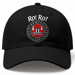 Ro Ro Ro Viking Chant Norway Football Fans Baseball Cap Norwegian Pride Distressed Norse Runes Shield Patriotic Supporter