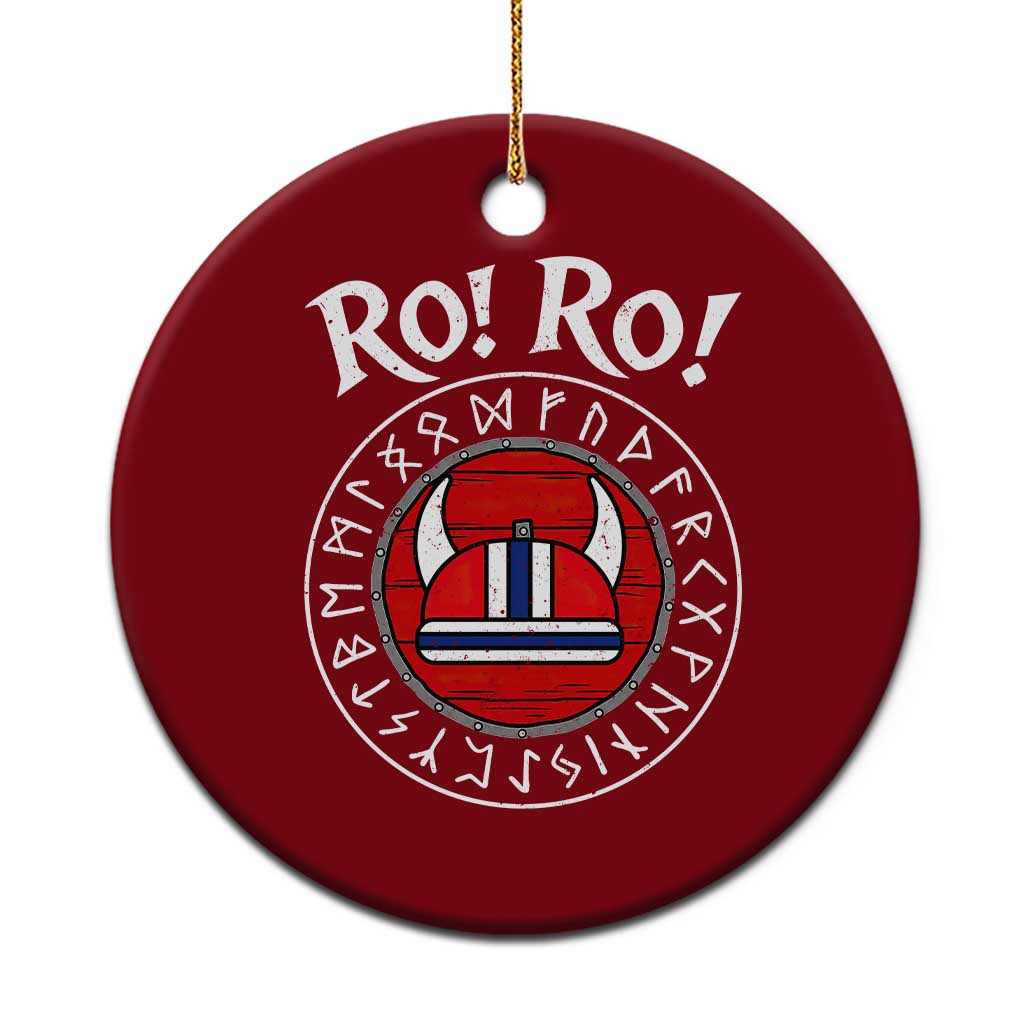 Ro Ro Ro Viking Chant Norway Football Fans Ceramic Ornament Norwegian Pride Distressed Norse Runes Shield Patriotic Supporter