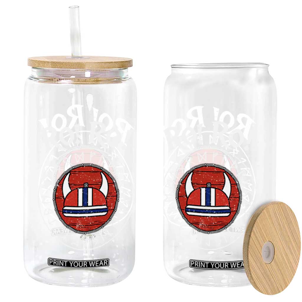 Ro Ro Ro Viking Chant Norway Football Fans Glass Can Norwegian Pride Distressed Norse Runes Shield Patriotic Supporter TS02 Print Your Wear