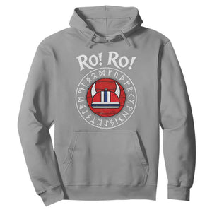 Ro Ro Ro Viking Chant Norway Football Fans Hoodie Norwegian Pride Distressed Norse Runes Shield Patriotic Supporter