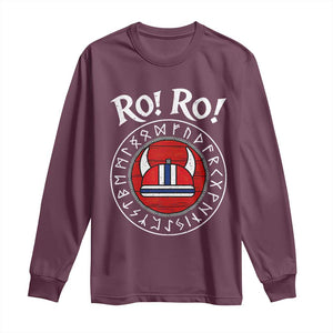 Ro Ro Ro Viking Chant Norway Football Fans Long Sleeve Shirt Norwegian Pride Distressed Norse Runes Shield Patriotic Supporter